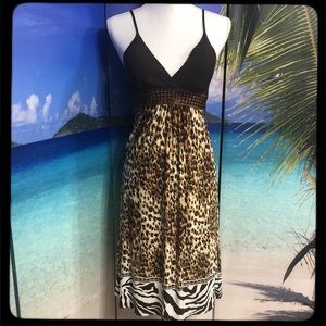 Animal Print V-Neck Dress